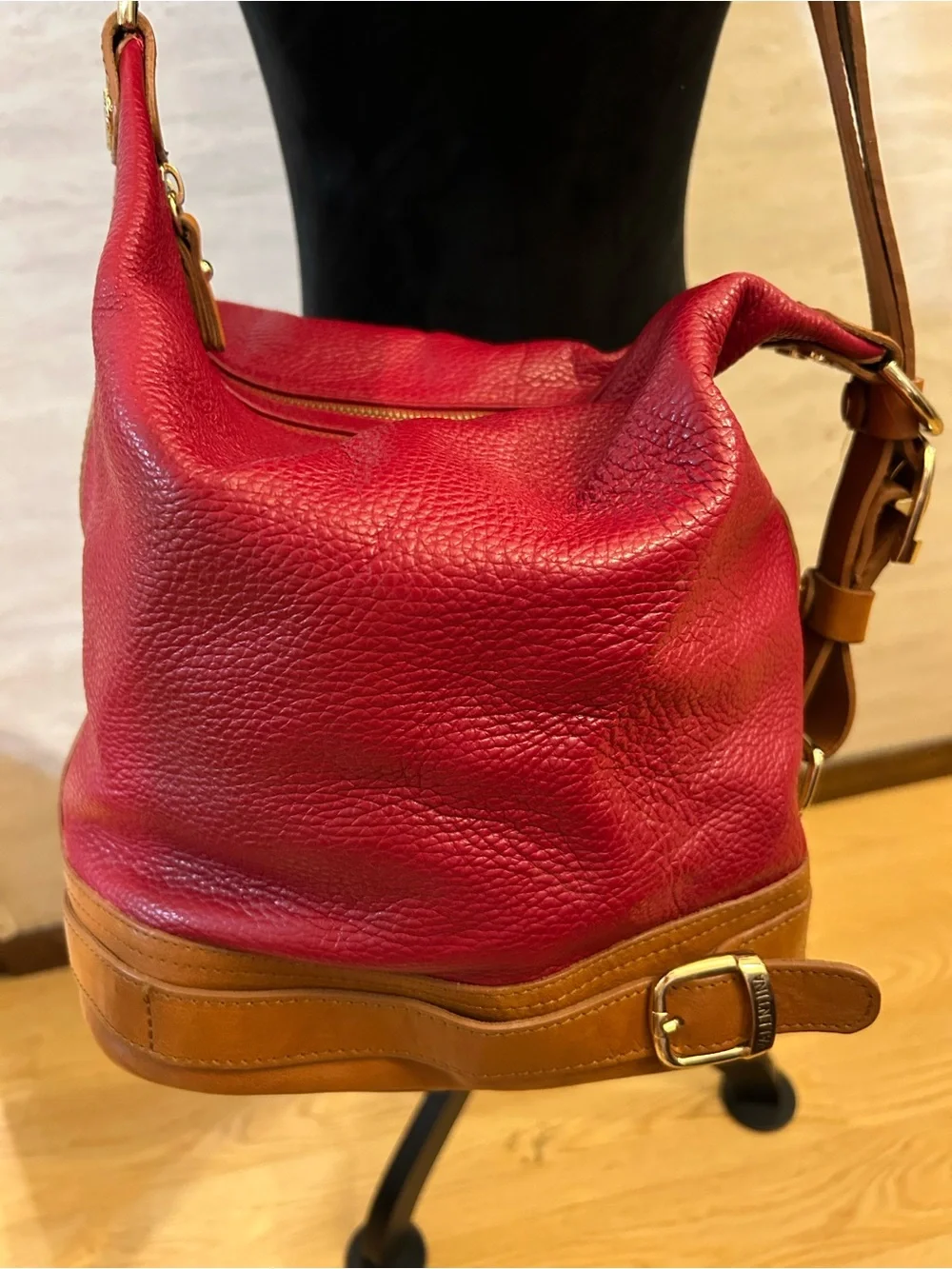 Valentina Genuine Italian Leather Convertible Bucket Tote/Hobo